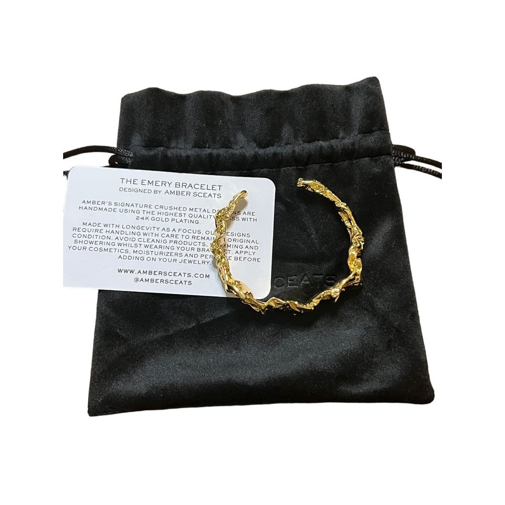 Amber Sceats Emery Bracelet Rachel Zoe Original Brass 24kt Gold Plate NEW in Bag
